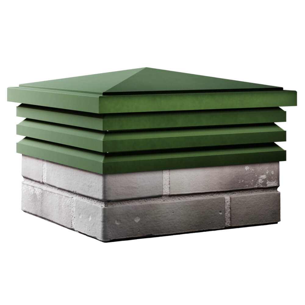 Колпак Zking Бона ХайТек Зеленый на столб 1.5х1.5 кирпича (385х385мм) в Югорске фото