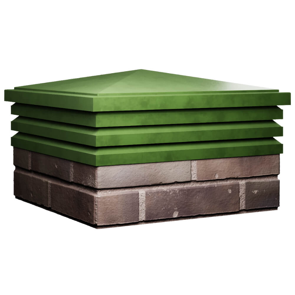 Колпак Zking Бона ХайТек Зеленый на столб 2х2 кирпича (513х513мм) в Югорске фото