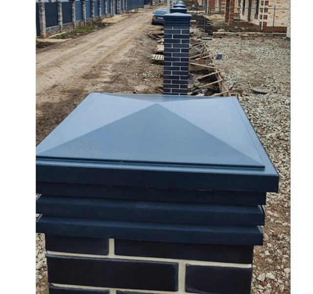 Колпак Zking Бона ХайТек Серый на столб 1.5х1.5 кирпича (385х385мм) в Югорске фото