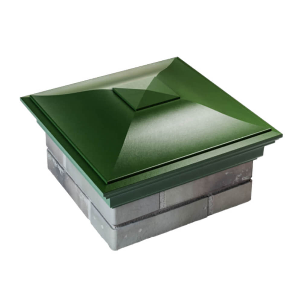 Колпак Zking Монблан Зеленый на столб 1.5х1.5 еврокирпича 0.7НФ (355х355мм) в Югорске фото