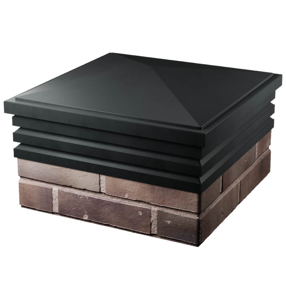 Колпак Zking Бона ХайТек Черный на столб 2х2 кирпича (513х513мм) в Югорске фото