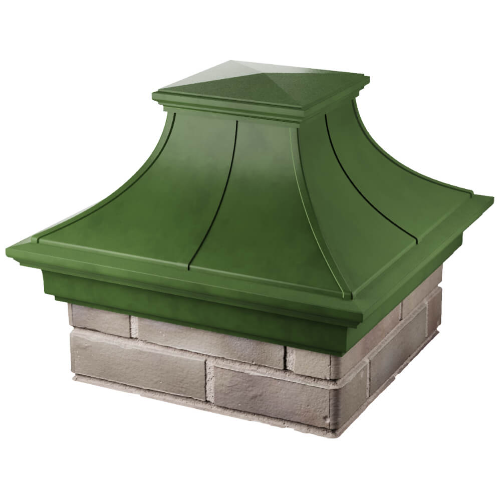 Колпак Zking Монблан Премиум Зеленый на столб 1.5х1.5 кирпича (385х385мм) в Югорске фото