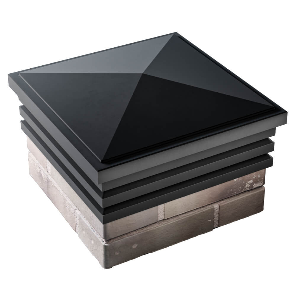 Колпак Zking Бона ХайТек Черный на столб 1.5х1.5 кирпича (385х385мм) в Югорске фото