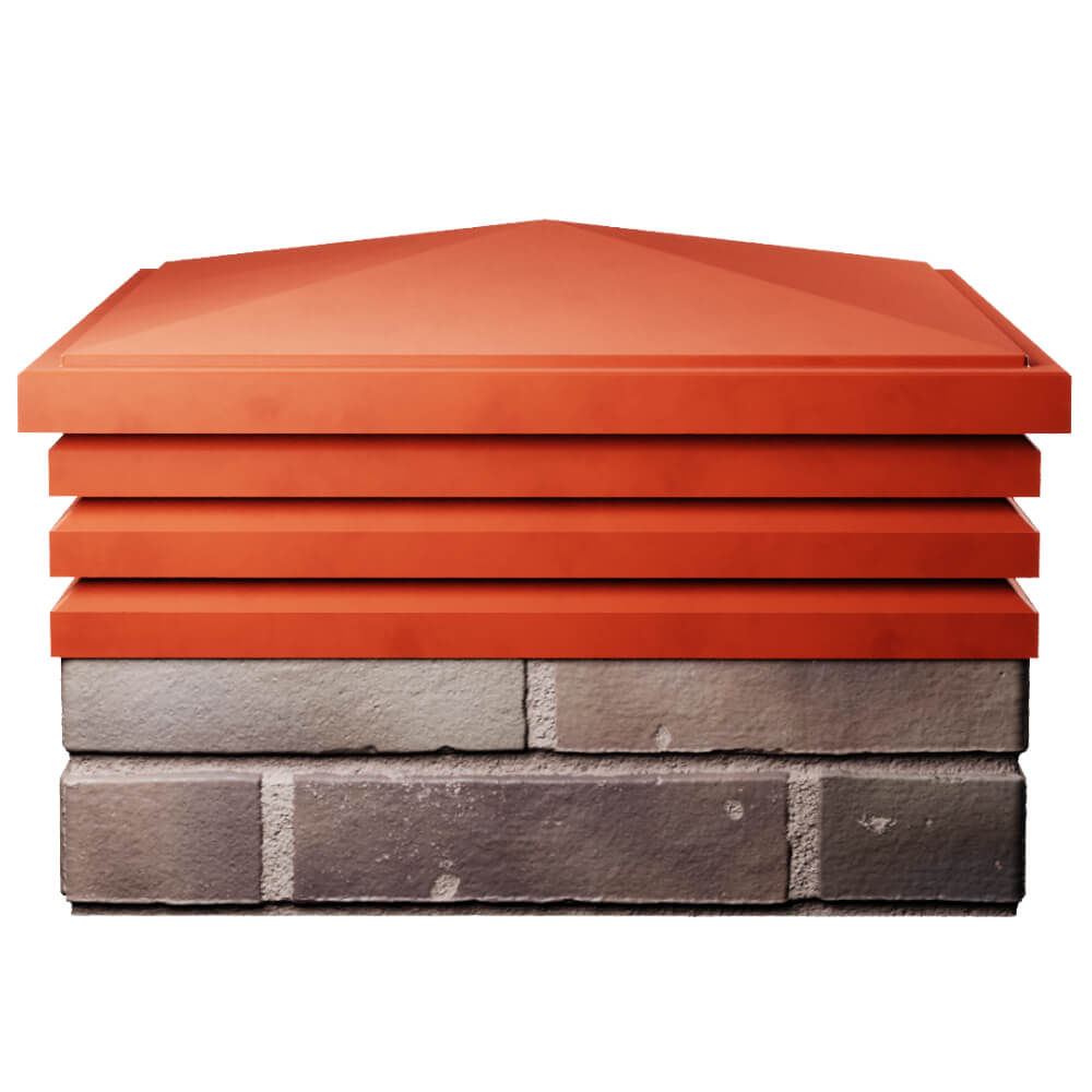 Колпак Zking Бона ХайТек Красный на столб 2х2 кирпича (513х513мм) Югорск фото