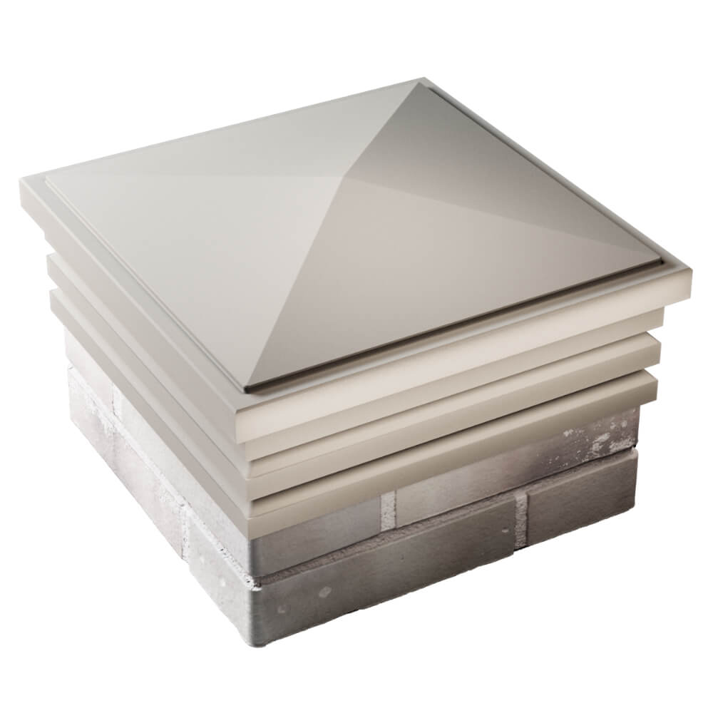 Колпак Zking Бона ХайТек Бежевый на столб 1.5х1.5 кирпича (385х385мм) в Югорске фото