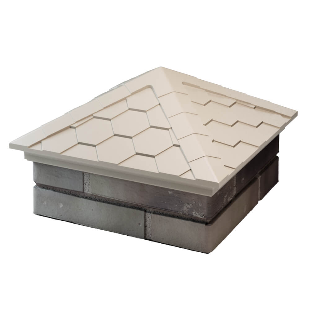 Колпак Zking Эверест Бежевый на столб 1.5х1.5 кирпича (390х390мм) в Югорске фото