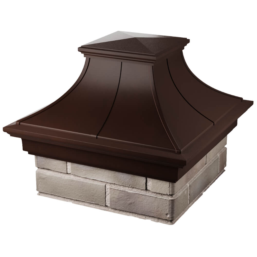 Колпак Zking Монблан Премиум Коричневый на столб 1.5х1.5 кирпича (385х385мм) в Югорске фото