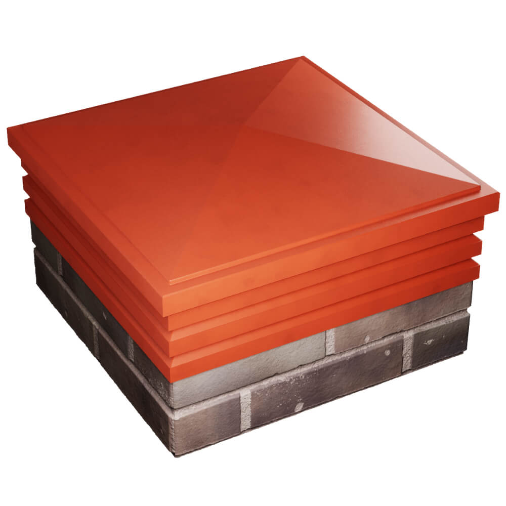 Колпак Zking Бона ХайТек Красный на столб 2х2 кирпича (513х513мм) в Югорске фото