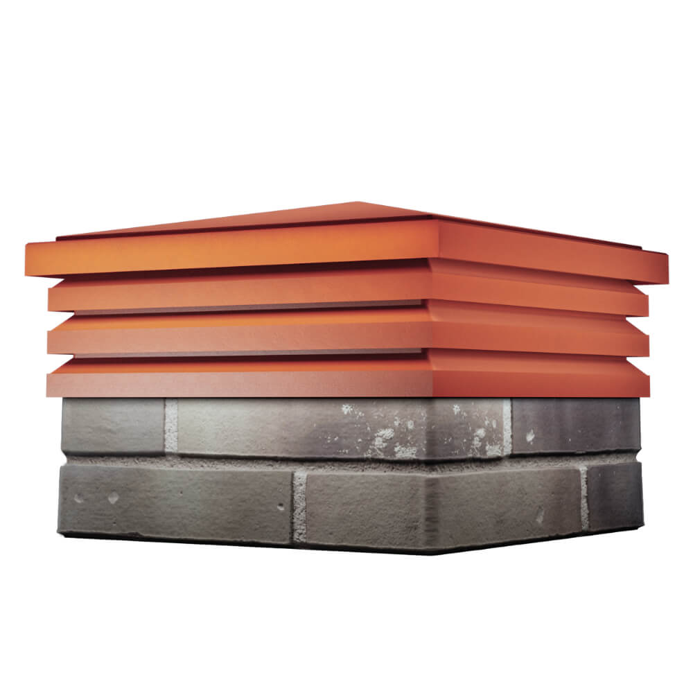 Колпак Zking Бона ХайТек Красный на столб 1.5х1.5 кирпича (385х385мм) в Югорске фото