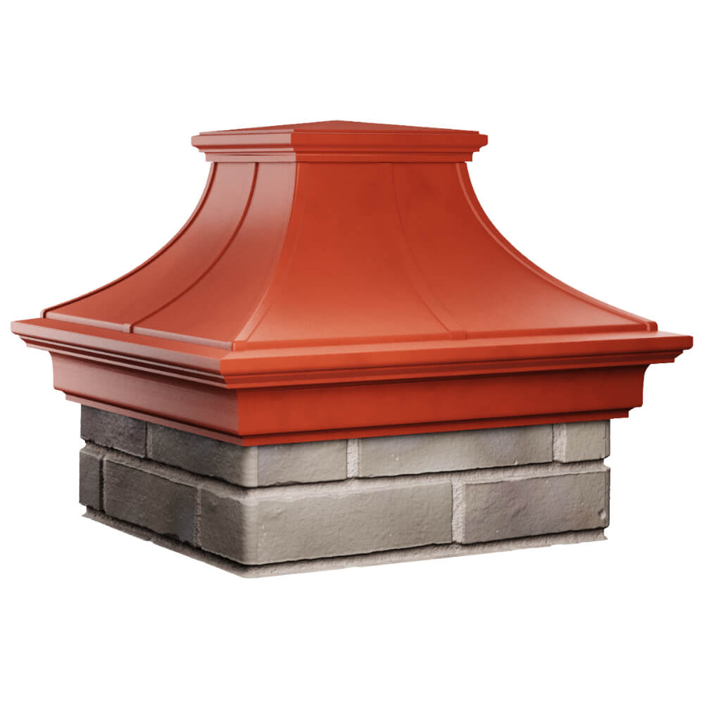 Колпак Zking Монблан Премиум Красный на столб 1.5х1.5 кирпича (385х385мм) в Югорске фото
