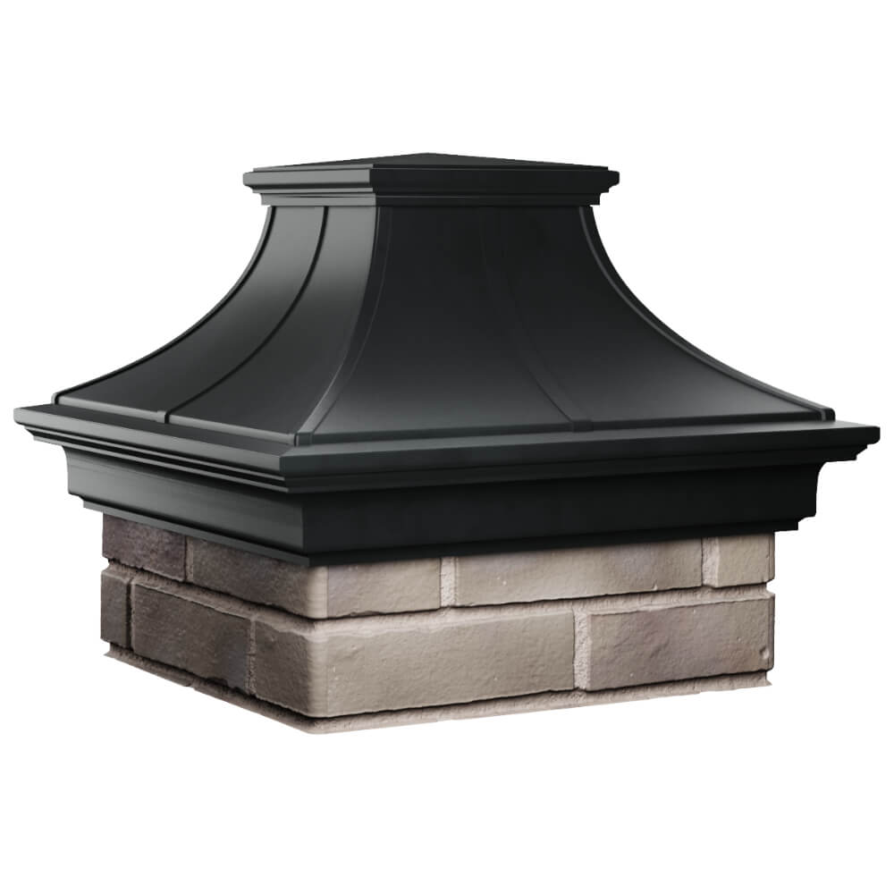 Колпак Zking Монблан Премиум Черный на столб 1.5х1.5 кирпича (385х385мм) в Югорске фото