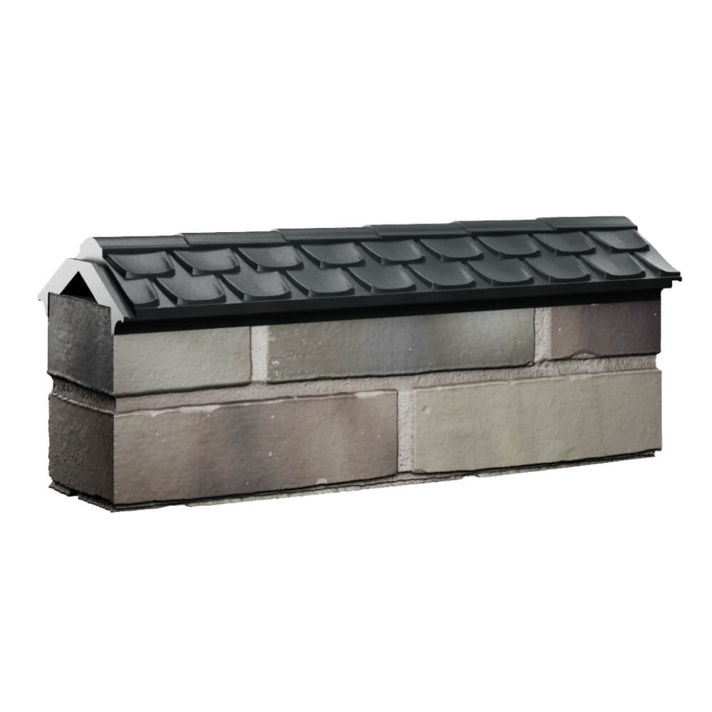 Парапет Zking Эльбрус Черный с посадкой на 0.5 кирпича (130мм) Югорск фото