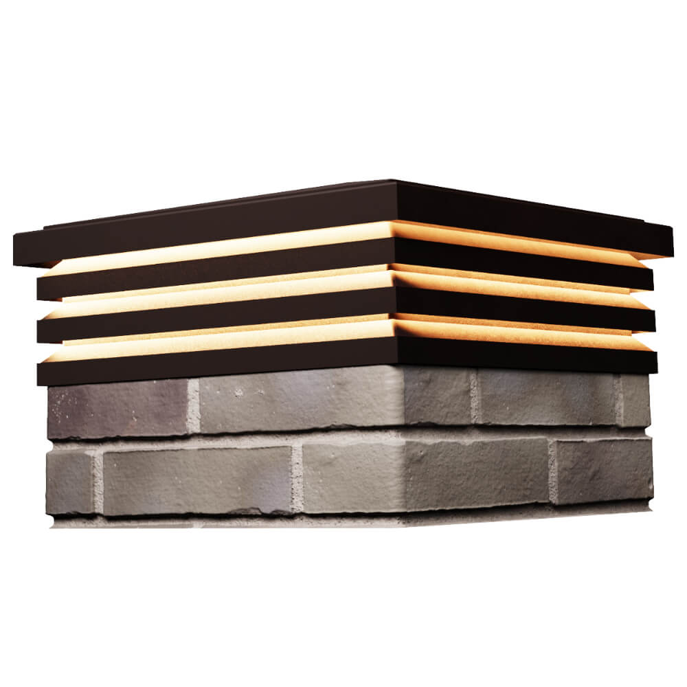 Колпак Zking Бона ХайТек Коричневый на столб 1.5х1.5 кирпича (385х385мм) с подсветкой в Югорске фото