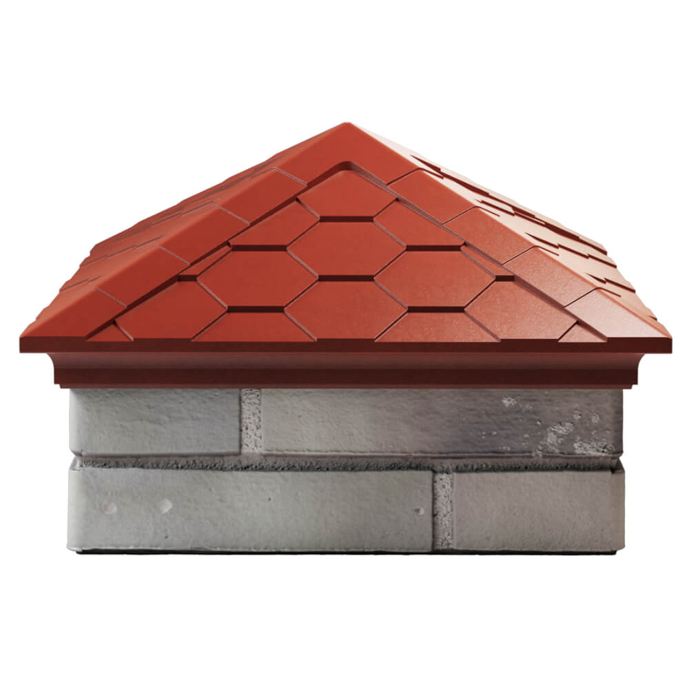 Колпак Zking Эверест Красный на столб 1.5х1.5 кирпича (390х390мм) Югорск фото