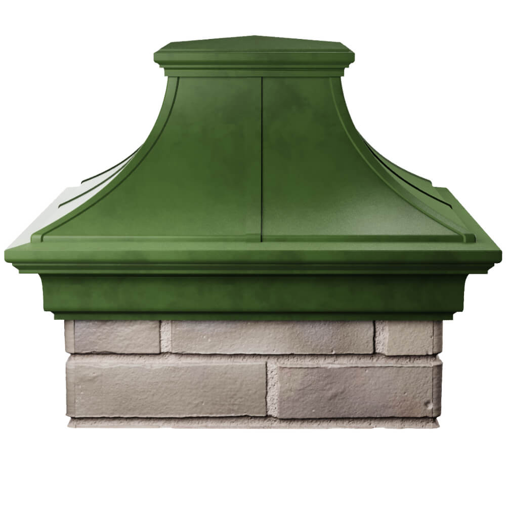 Колпак Zking Монблан Премиум Зеленый на столб 1.5х1.5 кирпича (385х385мм) Югорск фото