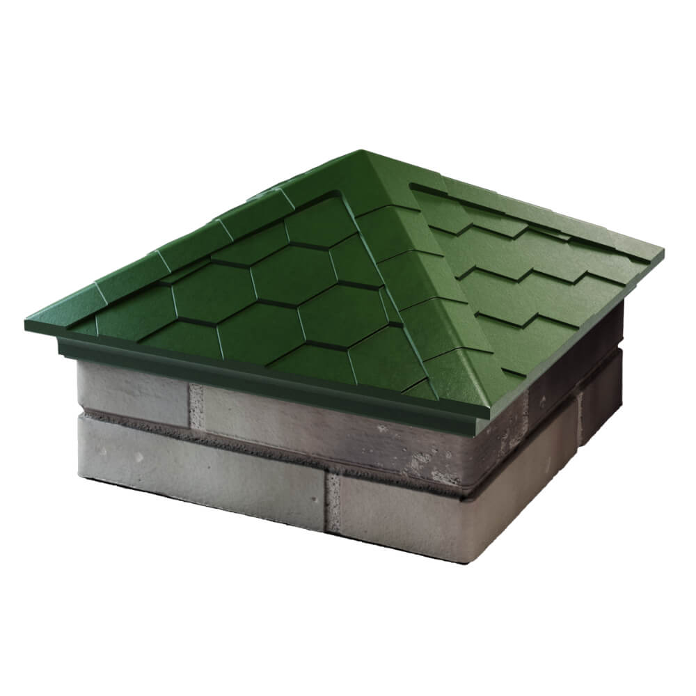 Колпак Zking Эверест Зеленый на столб 1.5х1.5 кирпича (390х390мм) в Югорске фото