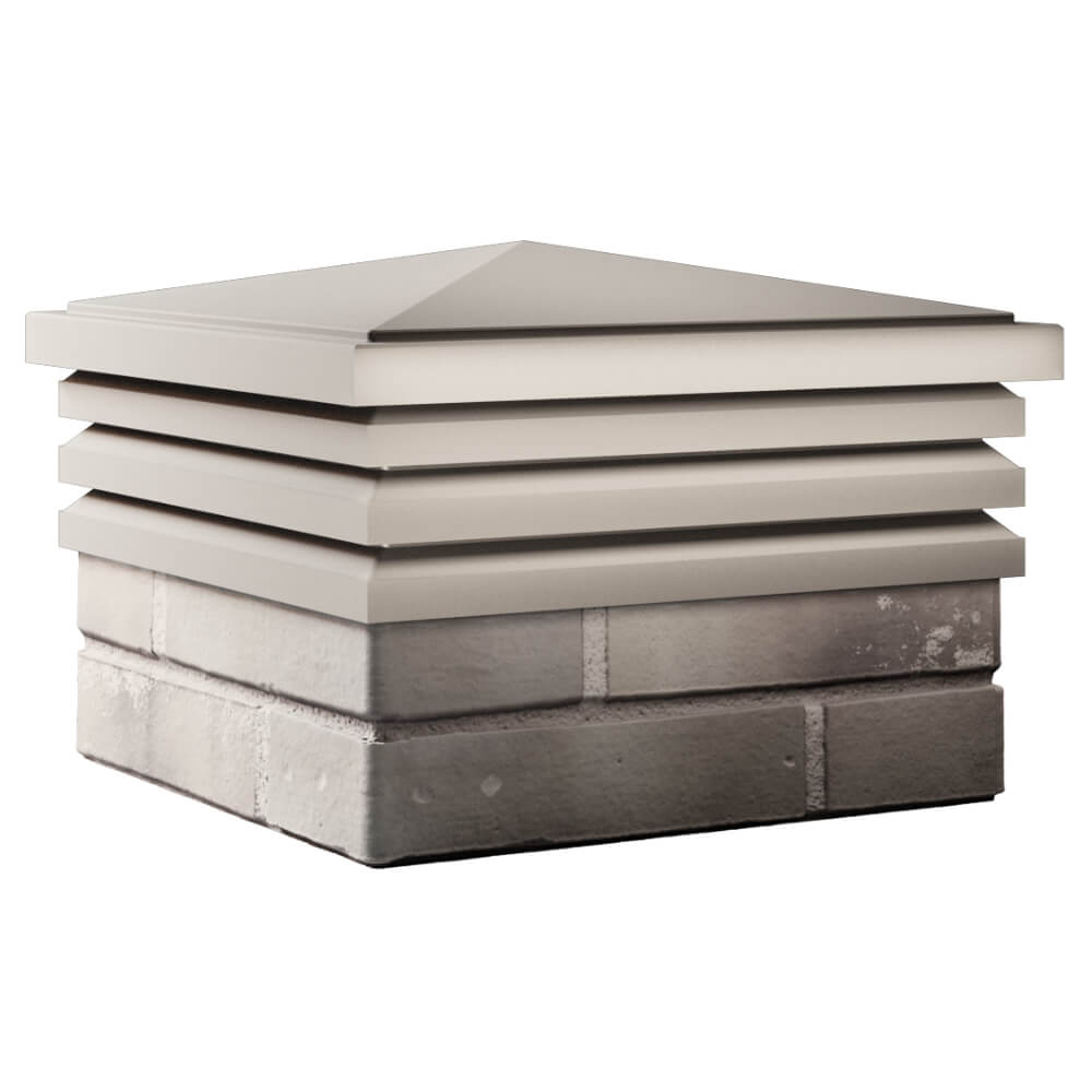 Колпак Zking Бона ХайТек Бежевый на столб 1.5х1.5 кирпича (385х385мм) в Югорске фото