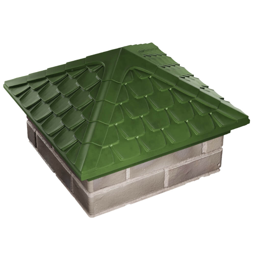 Колпак Zking Эльбрус Зеленый на столб 1.5х1.5 кирпича (385х385мм) в Югорске фото