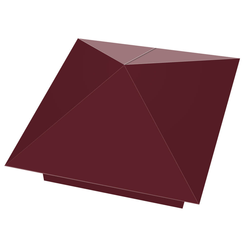 Колпак металлический 390х390мм RAL3005 Красное Вино заборный Югорск фото