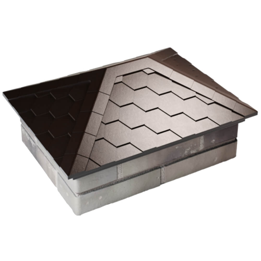 Колпак Zking Эверест Коричневый на столб 2х1.5 кирпича (520х390мм) Югорск фото