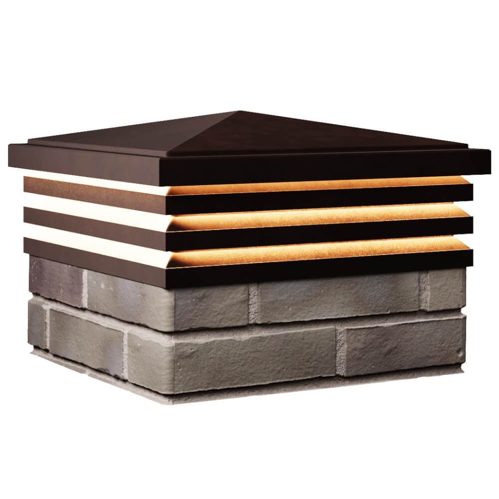 Колпак Zking Бона ХайТек Коричневый на столб 1.5х1.5 кирпича (385х385мм) с подсветкой в Югорске фото