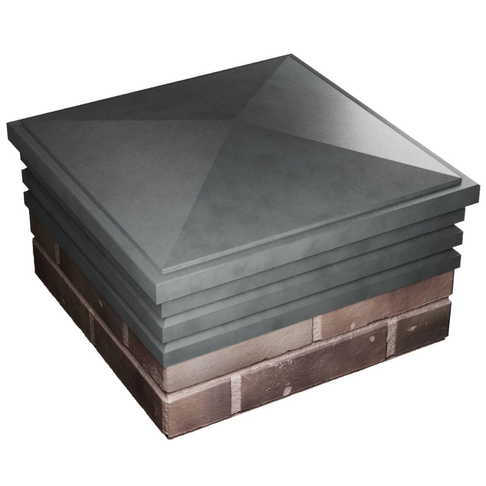 Колпак Zking Бона ХайТек Серый на столб 2х2 кирпича (513х513мм) в Югорске фото