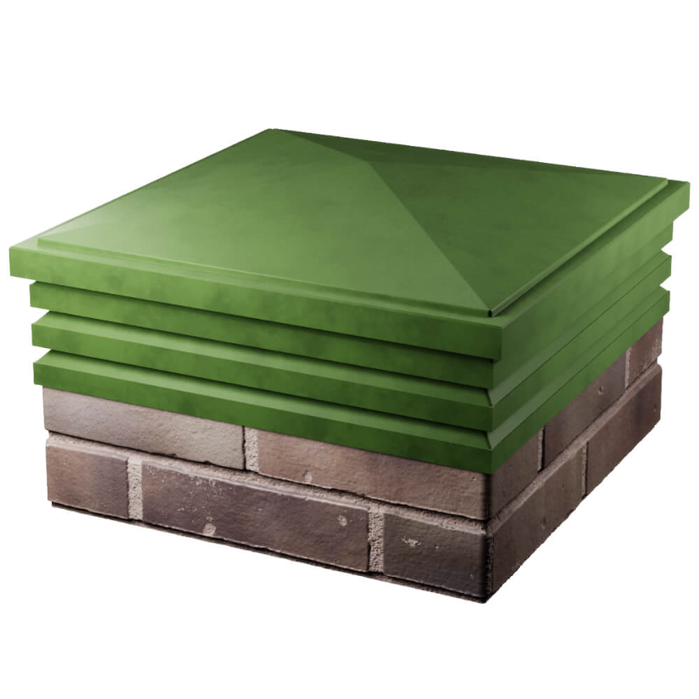 Колпак Zking Бона ХайТек Зеленый на столб 2х2 кирпича (513х513мм) в Югорске фото