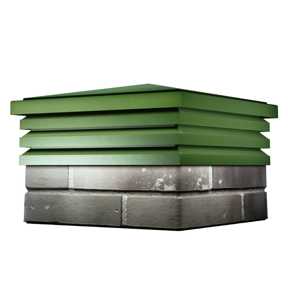 Колпак Zking Бона ХайТек Зеленый на столб 1.5х1.5 кирпича (385х385мм) в Югорске фото