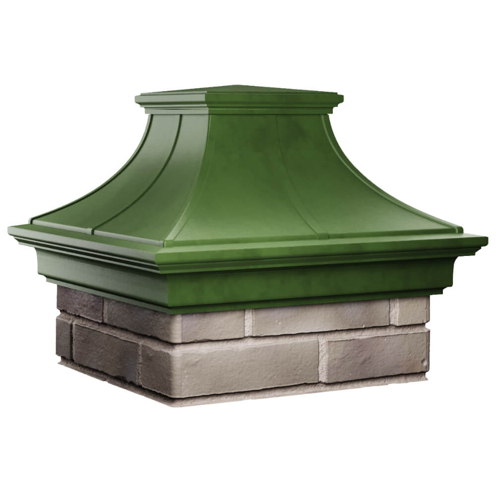 Колпак Zking Монблан Премиум Зеленый на столб 1.5х1.5 кирпича (385х385мм) в Югорске фото