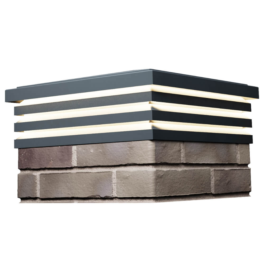 Колпак Zking Бона ХайТек Серый на столб 1.5х1.5 кирпича (385х385мм) с подсветкой в Югорске фото