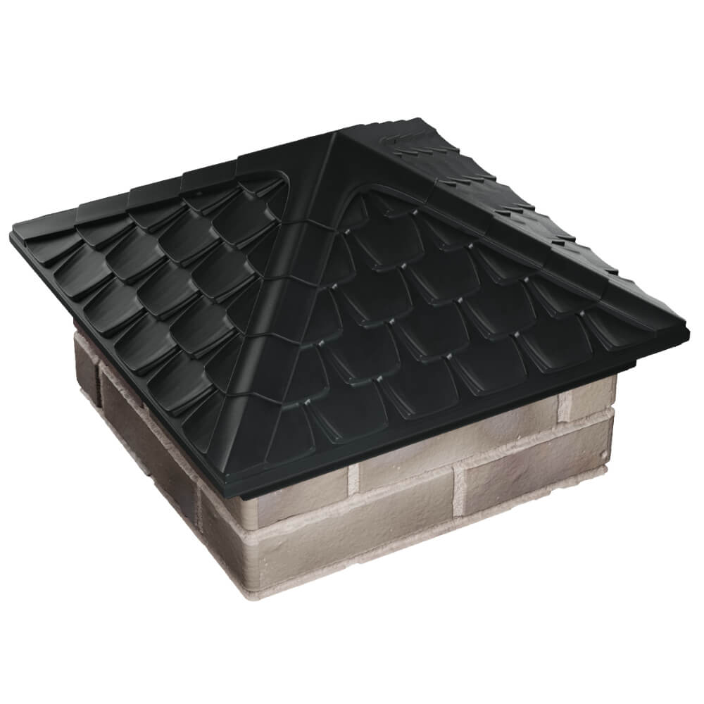 Колпак Zking Эльбрус Черный на столб 1.5х1.5 кирпича (385х385мм) в Югорске фото