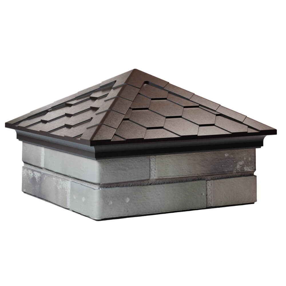 Колпак Zking Эверест Коричневый на столб 1.5х1.5 кирпича (390х390мм) в Югорске фото