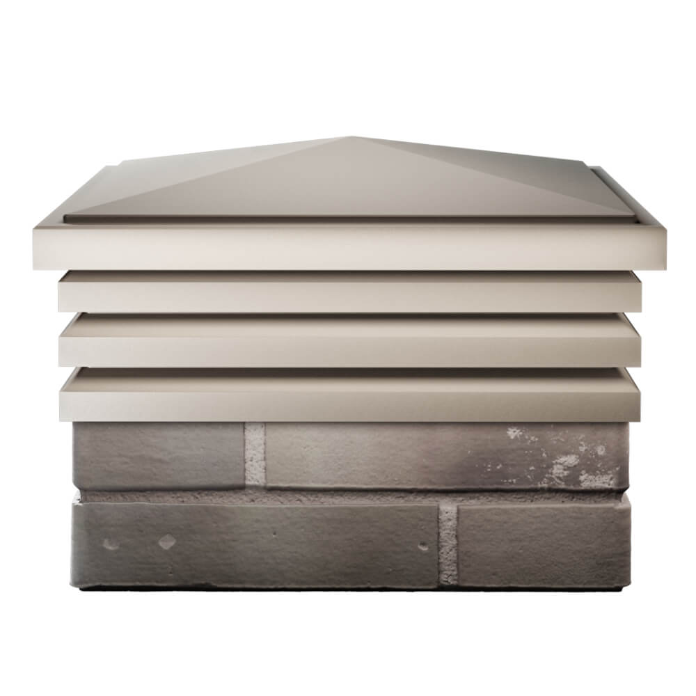 Колпак Zking Бона ХайТек Бежевый на столб 1.5х1.5 кирпича (385х385мм) Югорск фото