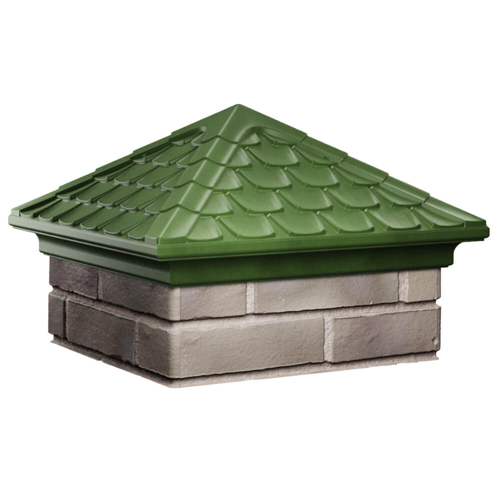 Колпак Zking Эльбрус Зеленый на столб 1.5х1.5 кирпича (385х385мм) в Югорске фото