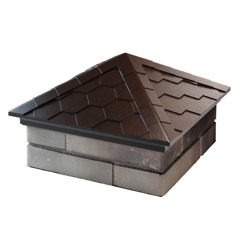 Колпак Zking Эверест Коричневый на столб 1.5х1.5 кирпича (390х390мм) в Югорске фото