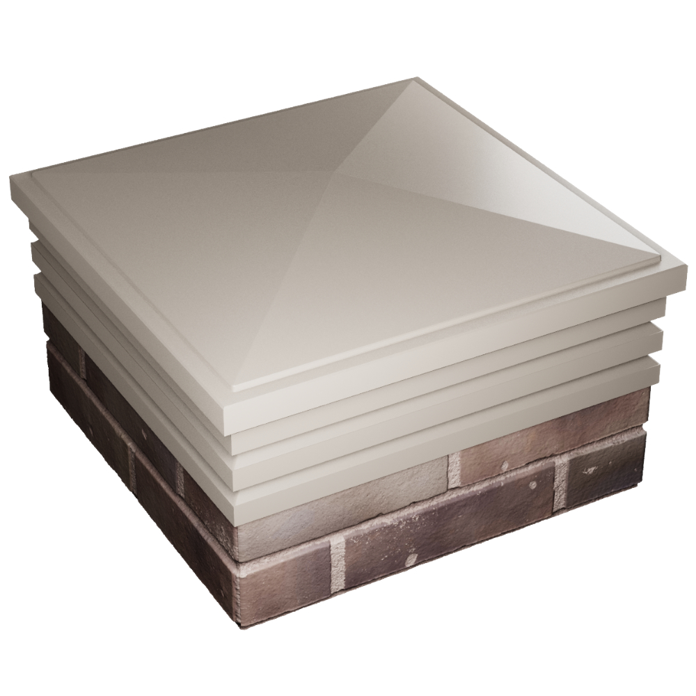 Колпак Zking Бона ХайТек Бежевый на столб 2х2 кирпича (513х513мм) в Югорске фото