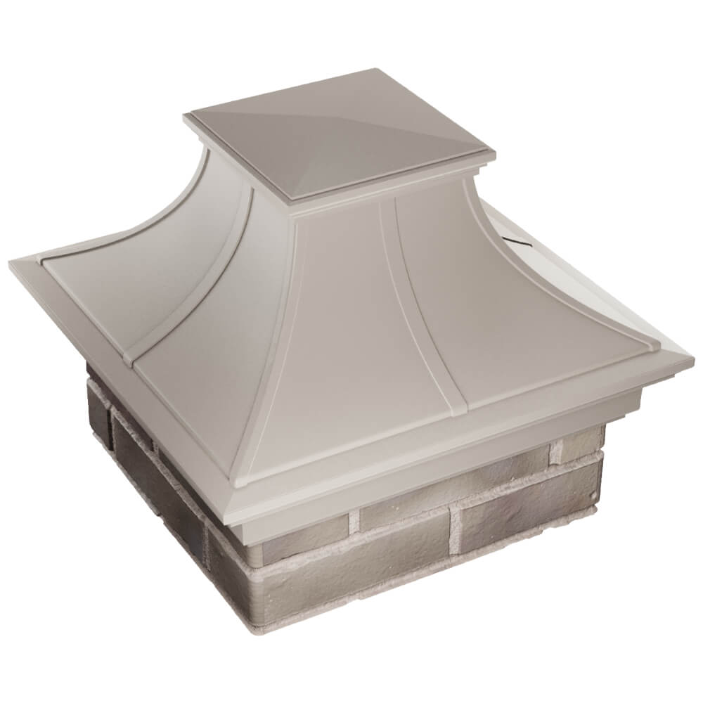 Колпак Zking Монблан Премиум Бежевый на столб 1.5х1.5 кирпича (385х385мм) в Югорске фото