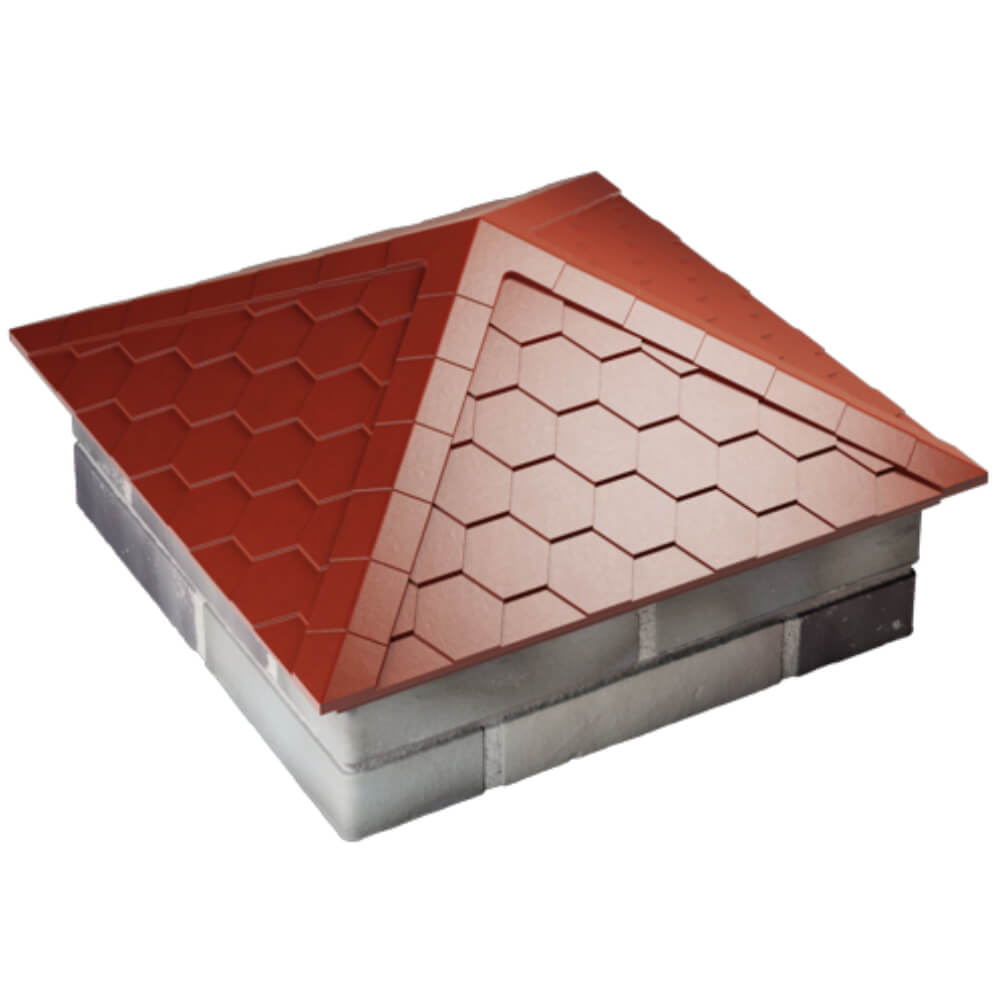 Колпак Zking Эверест Красный на столб 2х2 кирпича (535х535мм) Югорск фото