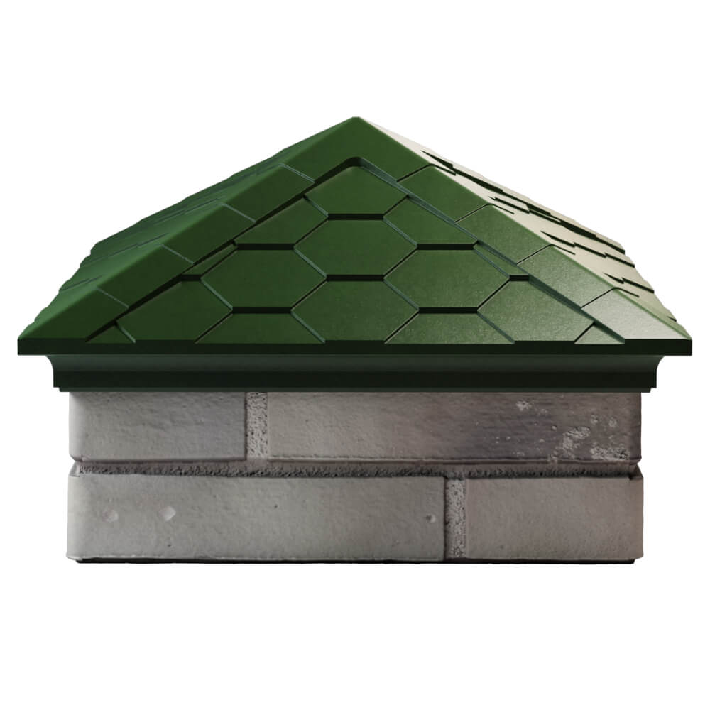Колпак Zking Эверест Зеленый на столб 1.5х1.5 кирпича (390х390мм) Югорск фото